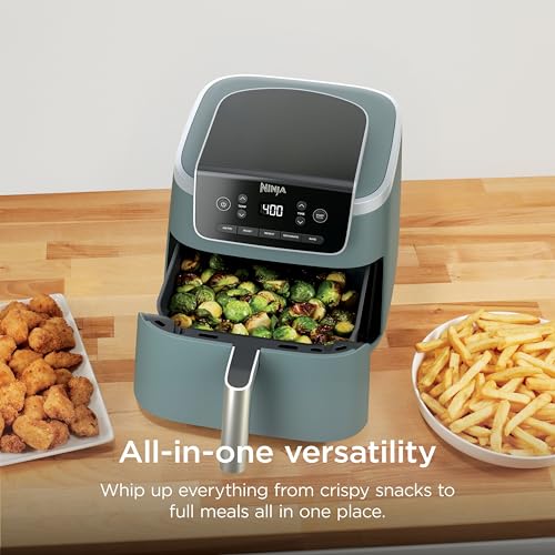 Image of Ninja Air Fryer Pro 5-in-1 | 5 QT Capacity, Air Fry, Bake, Roast, Reheat, and Dehydrate, Air Crisp Technology | Nonstick Basket & Crisper Plate | Sage | AF142GN