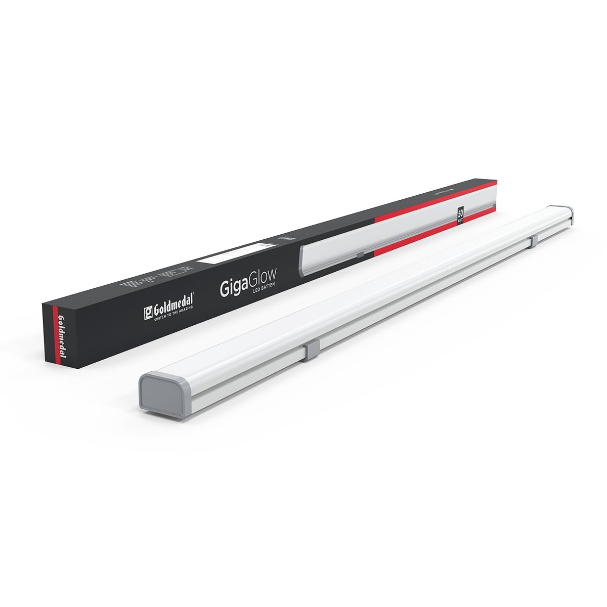 Goldmedal Gigaglow 50W LED Batten Cool Daylight (6500K) | Glare Free Optics | Easy Installation | Up to 4 kv Surge Protection | Dimension: 1100x53x38mm | up to 100 Lumens per Watt