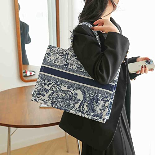 Bolso tote de lujo fashion de algodón y lino miniatura 2