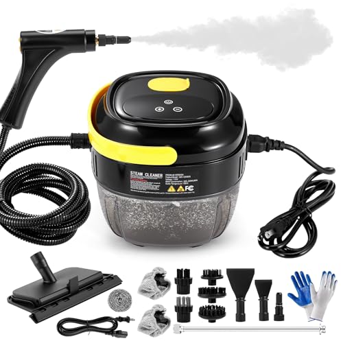 El Mejor Listado de Limpiadoras de vapor y pulidores de suelos del mes. 44 TXG Limpiador De Vapor De 2800w, Mango ajustable de 6 niveles, Máquina de Limpieza a Vapor presurizada de Alta Temperatura con Tanque de agua de 1700 ml, para Baño, Cocina y...