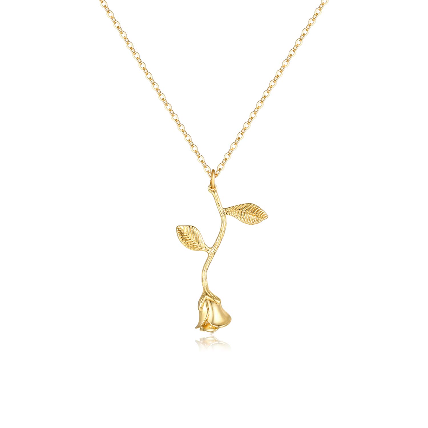 Buy Rose Necklace for Women Gold Flower 