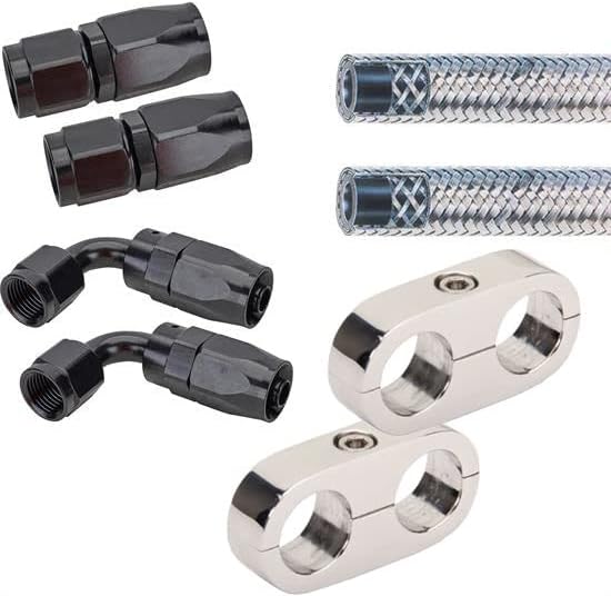 Braided S.S. -6AN Transmission Oil Cooler Line Assembly Kit