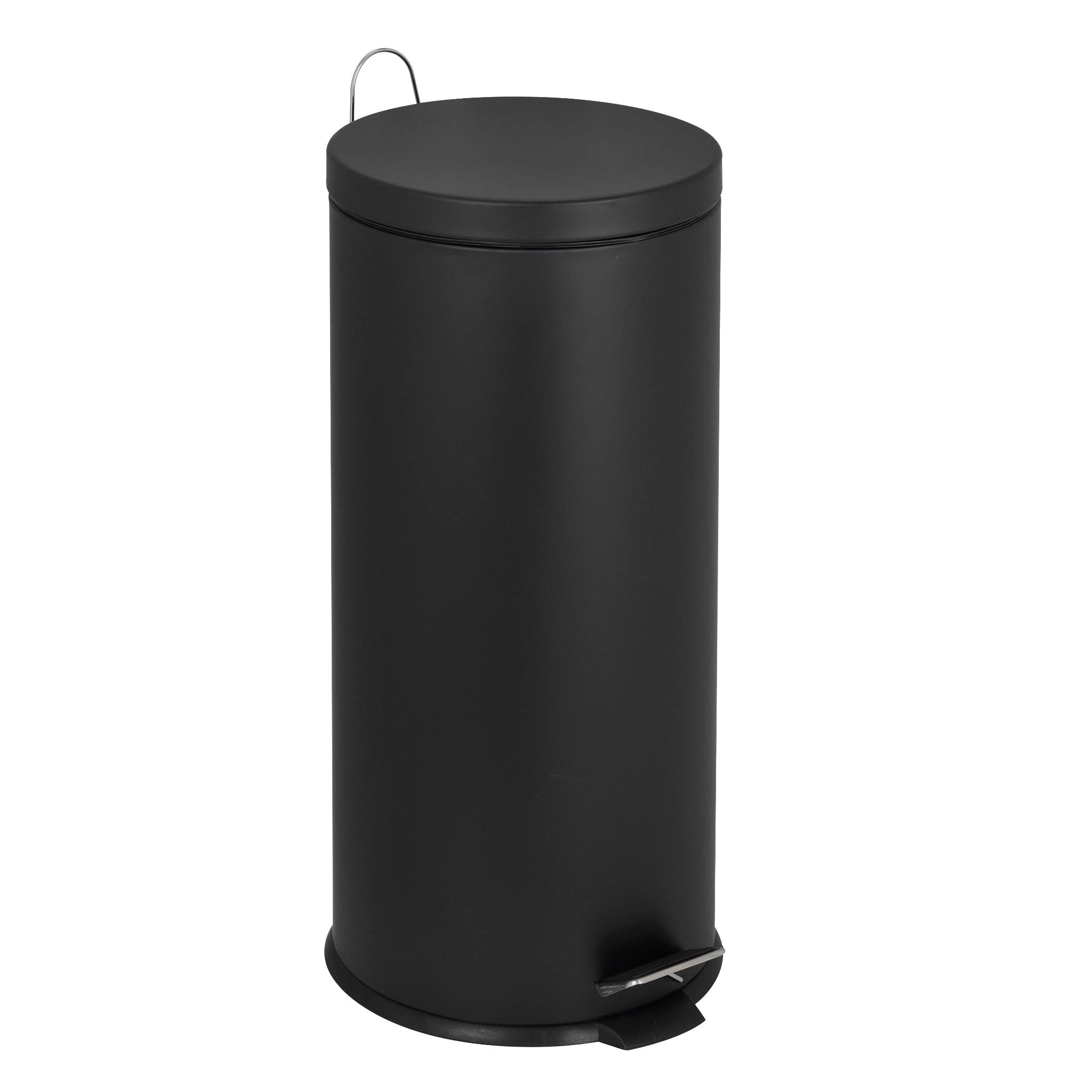 KITCHEN MOVE 905567E Black SS Urban Pedal Bin 30 L Diameter 29 x H 66 cm Stainless Steel with Bucket Blue, stainless steel ABS, Black, Ø29xH66cm