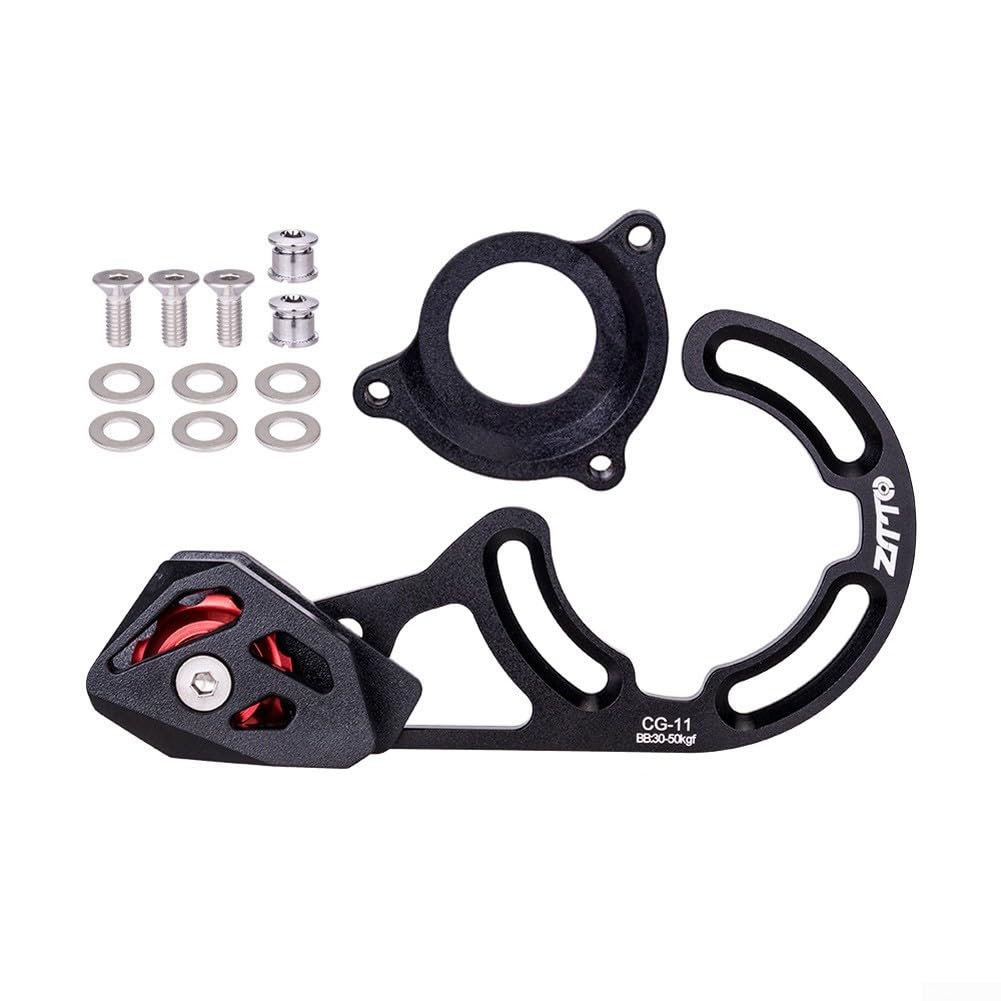 Guida della catena della bici della lega di alluminio 7075 per MTB Single Disc 32T-38T, CNC lavorato leggero guardia corona anteriore per downhill ciclismo nero