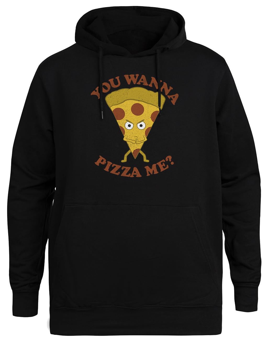 You Wanna Pizza Me Unisex Czarna Bluza Ekologiczna z Kapturem Unisex Black Hoodie Eco-Friendly Hooded Jacket