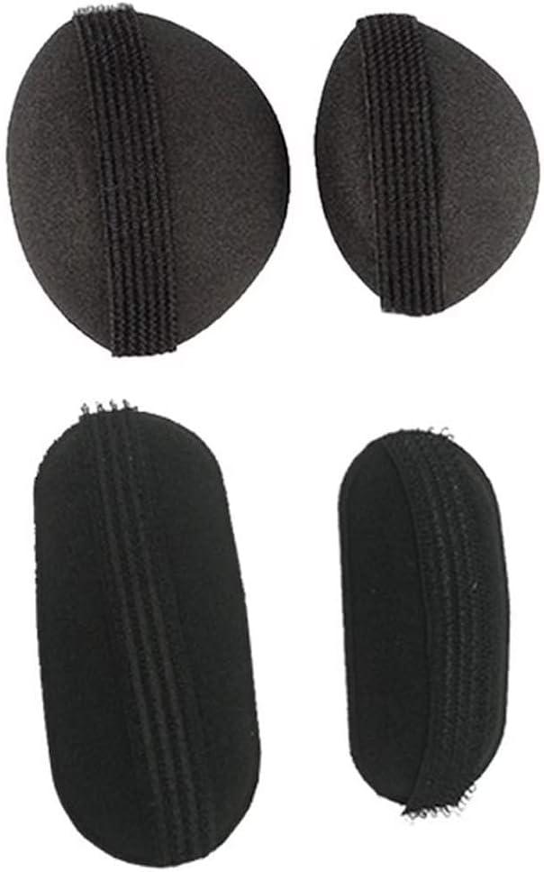 BLINE 4 Pcs Black Bump It Up Volume Hair Base Styling Insert Tool Hair Clip Volume Padding Bun Updo Hair Bun Maker Hair Accessories for Women Girl (Pack of 2)