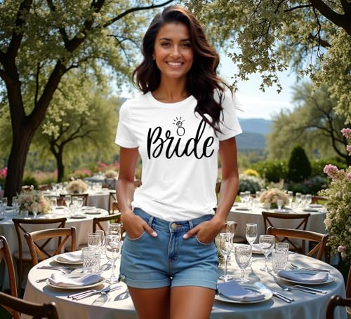 Womens Bride Shirt Bridesmaid Tshirt Bride Squad Bachelorette Party Tee Top4