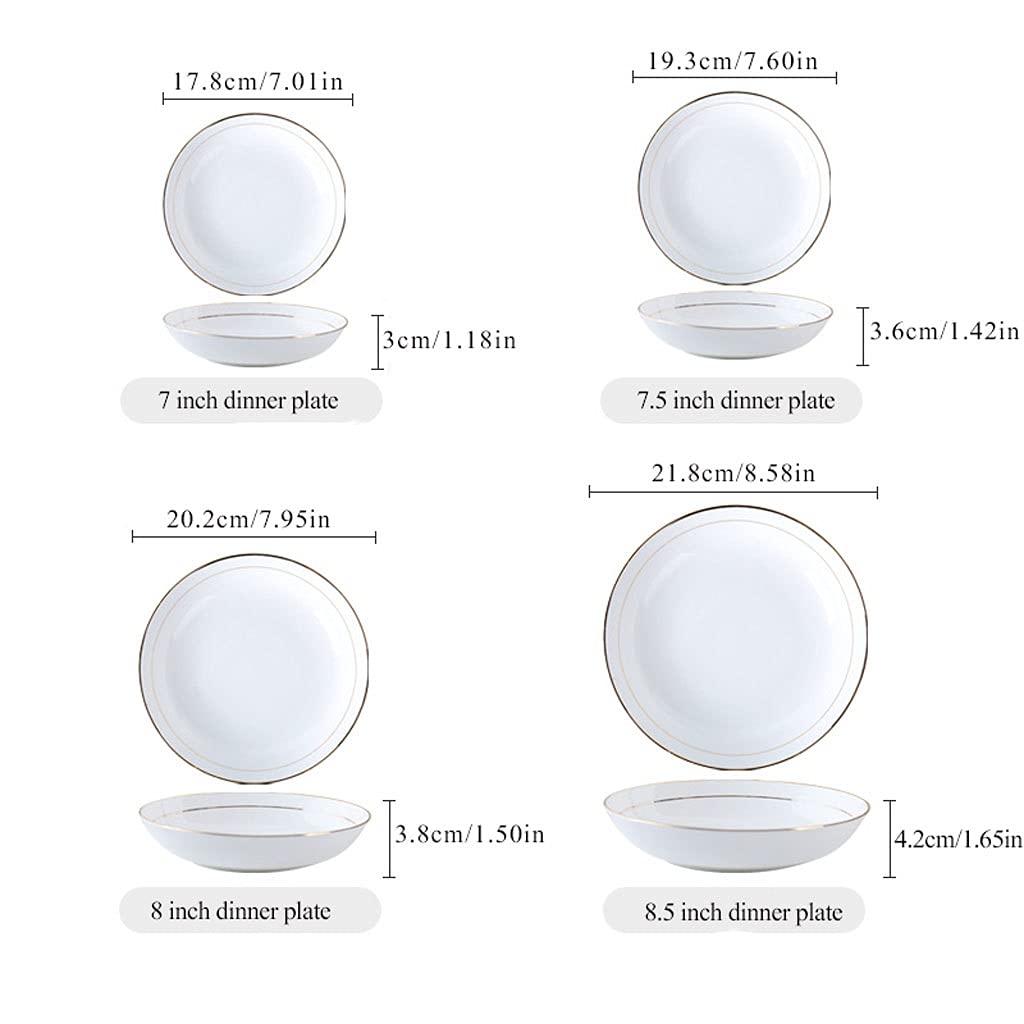 Piatti da Porzione per Brunch 10pcs Porcellana Dinner Plates 8.58in Grandi piatti di insalata di grandi piatti Pizza Pasta Piatti da porzione Dessert Appetzier Piatti Forno a microonde Forno a microon