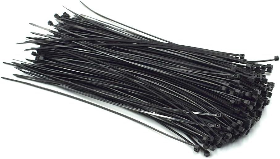 Nylon Self Locking Grip Cable Zip Ties Cord Management Heavy Duty Tie Wire Organizer For Home, Office, Garden, Workshop (Black, 3.6 X 200 Mm, Pack Of 100)