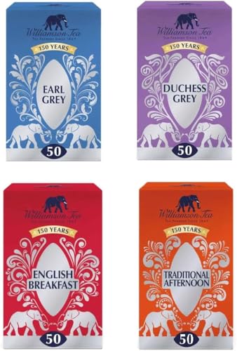 WilliamsonTea ウィリアムソン 紅茶 ティーバッグ 4種セット (アールグレイ/ダッチェスグレイ/イングリッシュブレックファスト/トラディショナルアフタヌーン) イギリス