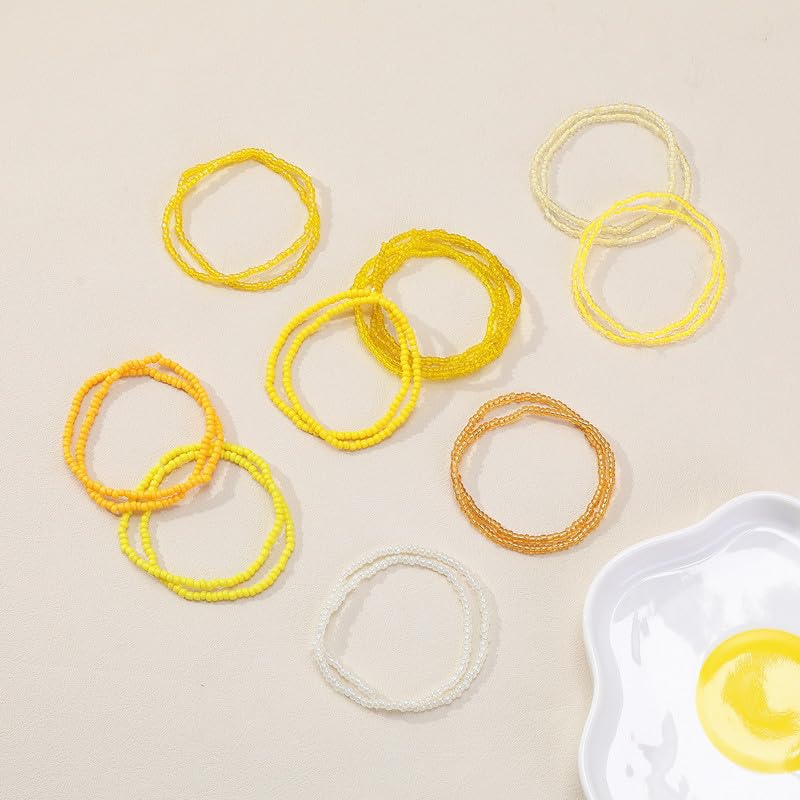 20Pcs Colorful Boho Beaded Bracelets Stackable Bohemia Bead Stretch Bracelet Elastic Ankle Bracelets4