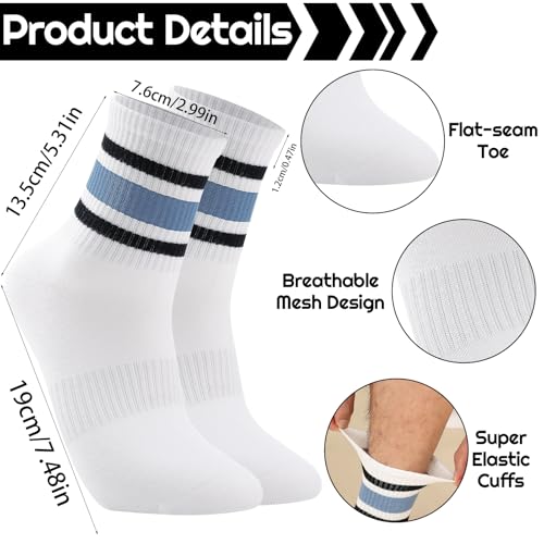 6 Pairs Retro Stripe Tube Socks Classic Athletic Sport Running Crew Casual Cotton Novelty Socks for women Girls2