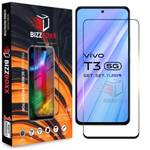 Image of Premium Screen Protector Compatible With vivo T3 5G | Tempered Glass Guard | Anti Static | Full Screen Coverage-Edge to Edge | 9H Hardness | With Easy Installation Kit (Pack of 1)