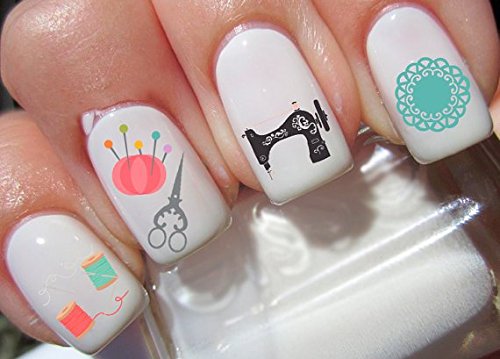 56 calcomanías de uñas para coser