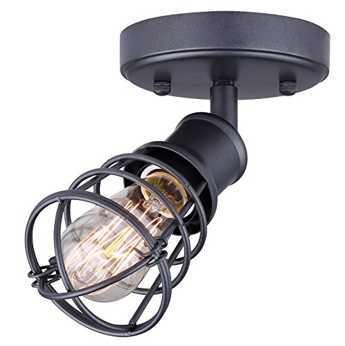 CANARM LTD ICW611A01GPH Otto 1 Light Ceiling/Wall Graphite with Metal Cage Shade