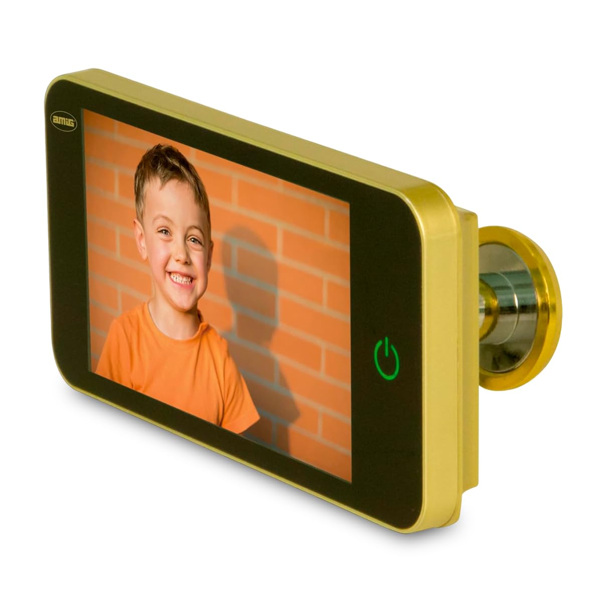 Amig - Mirilla Digital para Puertas - Pantalla LCD 4" TFT - Ángulo de Visión: 160° - Imágenes Claras - De Fácil Instalación y Uso - Color: Oro