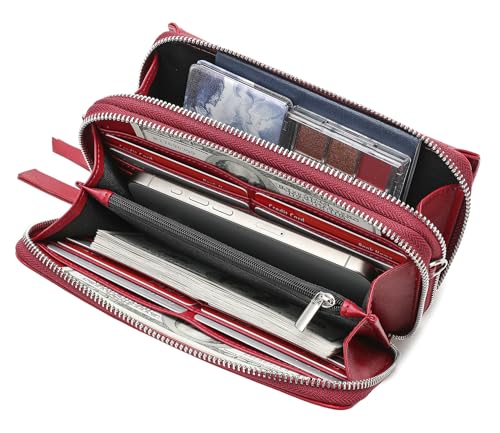 Image of Lanyani RFID Crossbody Wallet Wristlet Purse with Phone Pocket For Women Vegan Leather