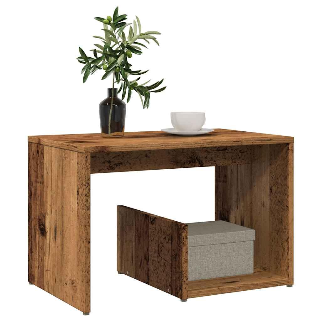 Table D'Appoint VidaXL Vieux Bois 50x50x35 Cm – Bois D'Ingénierie, Table Bout De Canapé Ou Chevet