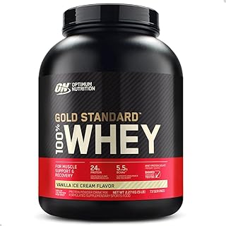 Optimum Nutrition, WHEY, Gold Standard, 5,00 LBS (2.27KG) - Baunilha - Produto 10 mais recomendado com 4.6 estrelas