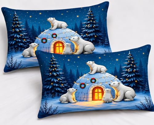 Image of 7D Digital Printed King Size Bedsheet | 240TC Premium Cotton Feel Microfiber with 2 Pillow Covers | Soft Breathable & Wrinkle Free Bedding Set | (Bluebear, King Size-225x250CM)