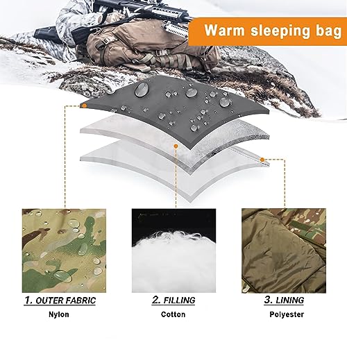 Image of MT Military Army Force Defence 4 & Tropen Patrol Mummy Sleeping Bags with Bivy Cover Compression Sack, Modular Sleeping System 2.0 for Cold Weather,