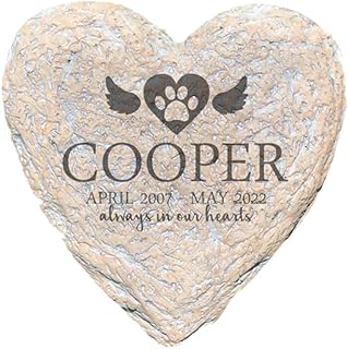 GiftsForYouNow Always in Our Hearts, Heart Shaped Personalized Pet Memorial Stone