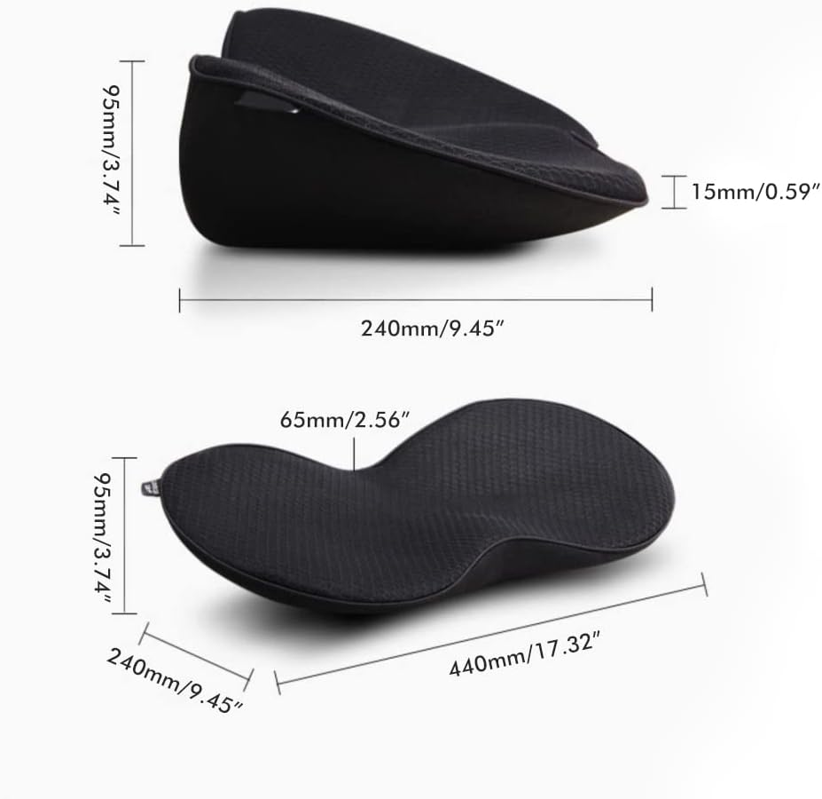 Car Seat Cushion for Driver Thick Car Heightening Seat Cushion Lower Back Discomfort Relief Cushion for All Seasons (Black)