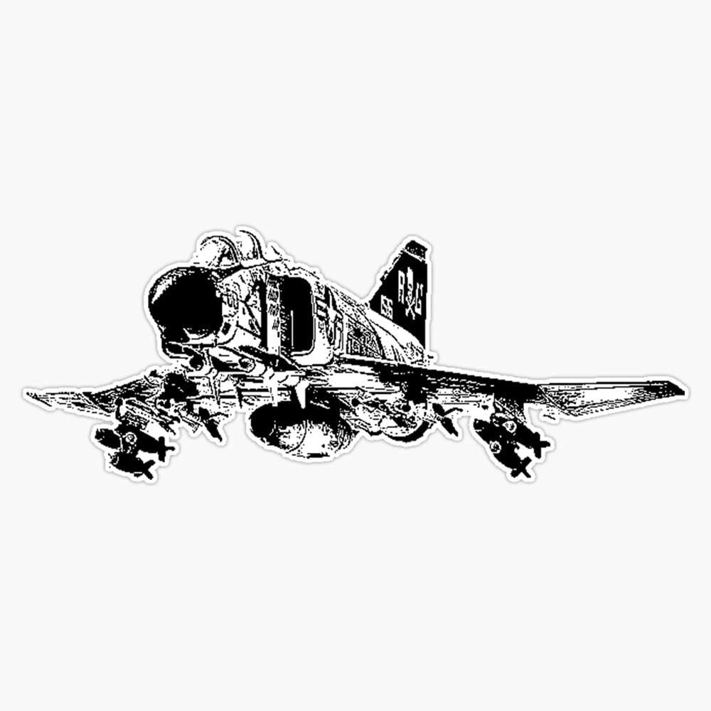 HOF TradingF-4 Phantom Vinyl Sticker Waterproof Decal Laptop Wall Window Bumper Sticker 5 (HOF-VETERAN-STICKERS-330)
