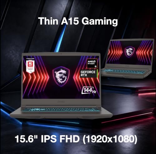 Image of msi Thin A15 Lightweight Gaming Laptop 15.6 inch 144Hz IPS FHD Matrix Display