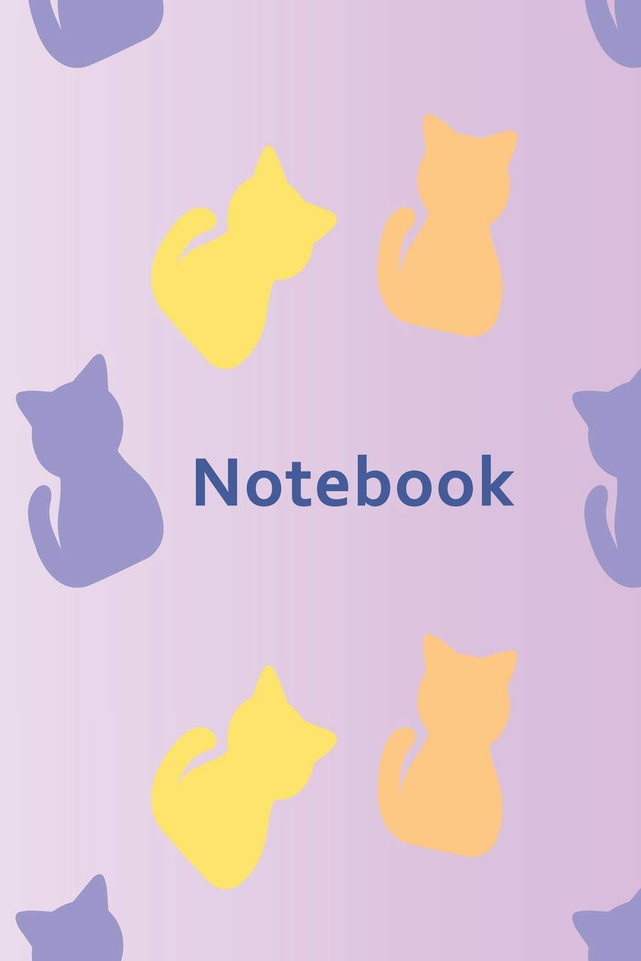 Notebook: Cute Cat Purple Notebook, 120 Page Softcover Journal, Wide Ruled, Half Lined, and Blank Notebook (6 x 9, 120 pages)