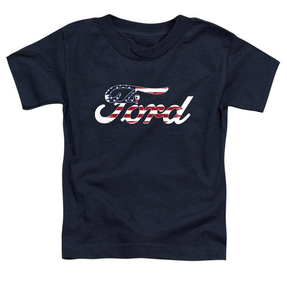 Ford Flag Logo Unisex Toddler T Shirt for Boys and Girls, Medium (3T) Navy