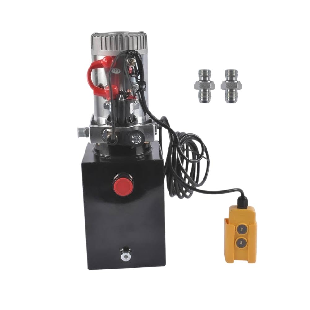 Hydraulic Power Unit 6 Quart Single Acting 12V 3200PSI Max for Dump Trailer