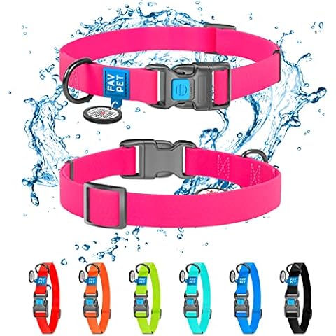 FAVPET Impermeable Biothane Collar de Perro Ajustable Cover