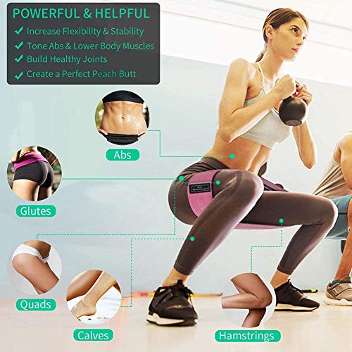Image of 3 Resistance Loop Bands for Legs and Butt Set, Gym and Yoga Resistance Exercise Bands Workout Training Bands for Home Fitness, Crossfit, Elastic Strength Squat Band Beginner