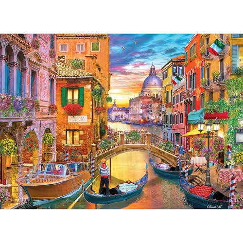 Rompecabezas de 1000 piezas RoseArt Kodak Premium Gran Canal de Venecia | Tamaño final 48,9 x 67,7 cm, piezas totalmente entrelazadas, incluye póster de regalo, fabricado en EE.UU. miniatura 2