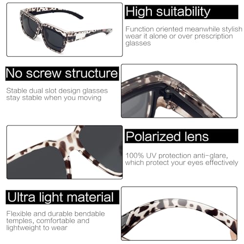 Image of Face Shadow Over Glasses Sunglasses for Men | Polarized Lightweight UV400 Unisex Fit Over Glasses