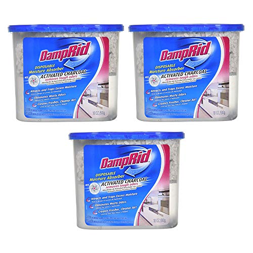 DampRid Moisture Absorber with Activated Charcoal, 18oz Pack of 3