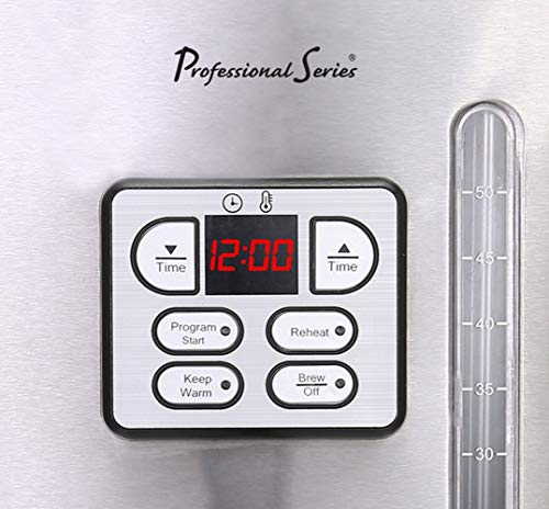 Continental Electric PS-SQ018 Coffee Urn, 50 Cup, Stainless Steel