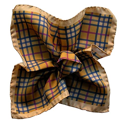 Pochette de costume soie italienne marron carreaux Segni Et Disegni Tartan Dandy