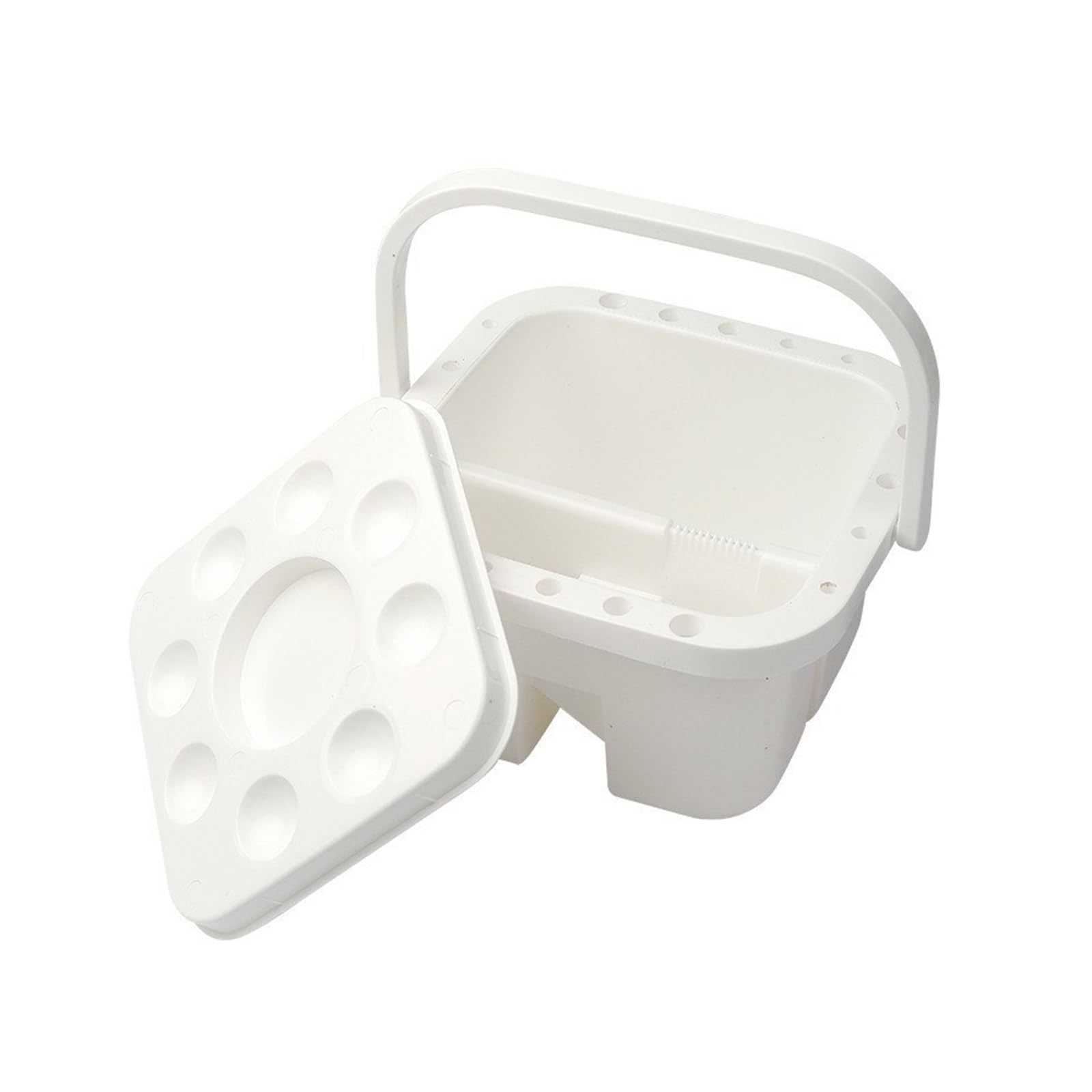 Hsioluted Organized Paintbrush Rinse Container with Separate Sections Shatter Resistant Quick Dry Interior Perfect for Classroom Studio Home Art Travel Friendly Paintbrush Washer