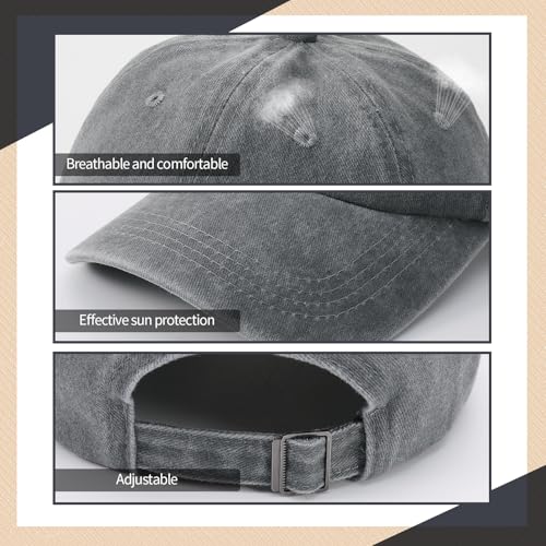 Utensilsto 3 Stück Baseballkappe Für Herren Und Damen, Verstellbar Baumwolle Baseball Cap Vintage Unisex Basecap Sonnenhut Sportkappe Für Outdoor Sport Leisure Reisen, Hellgrau, Khaki, Rot