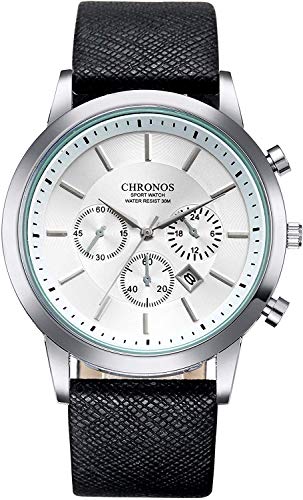 Herrenuhr Dekoration Kleine DREI Nadel Kalender Edelstahl Quarzuhren Runden Zifferblatt Form Sportuhren