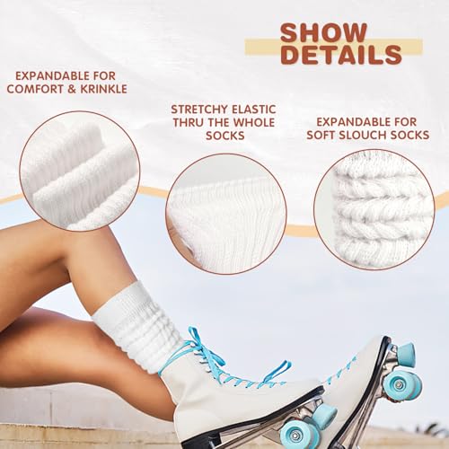 Image of Buauty Slouch Socks for Women, Soft Extra Long Chunky Scrunch Knee High Sock Winter Knit Slouchy Socks Leg Warmmers
