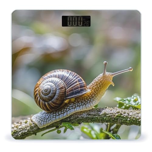 Báscula digital de baño con vidrio templado y pantalla LCD miniatura 1