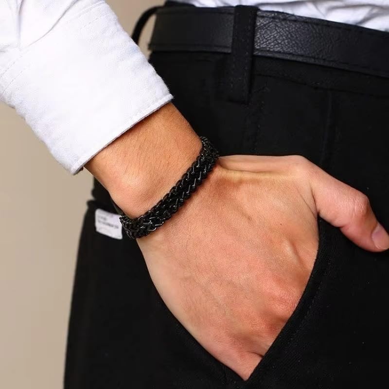 Image of Nakabh Cuban 8 inch Stainless Steel Bracelet for Men Boys