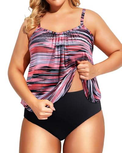 Holipick Plus Size Tankini Swimsuit for Women Tummy Control Two Piece Bathing Suit Tankini3