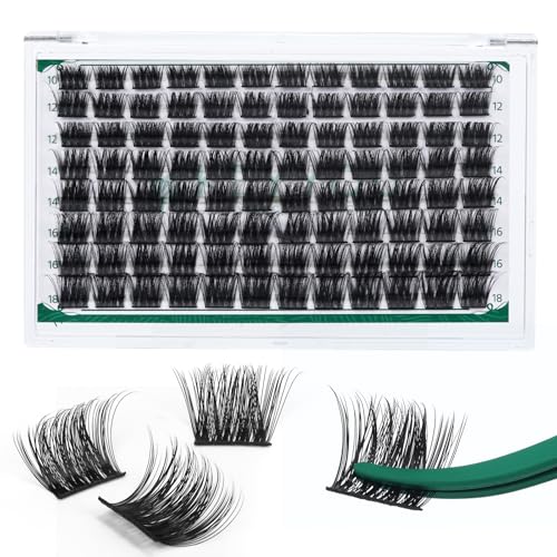 Image of Lash Clusters,96 Pcs Cluster Lashes D Curl 10-18MIX DIY Lash Extensions Eyelash Clusters,KEYYOU Volume Wispy Individual Lashes Soft&Comfortable Easy DIY at Home(Y30,D-10-18MIX)