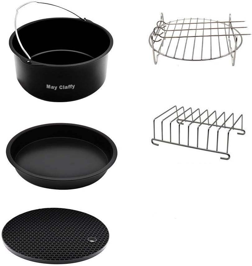 Air Fryer Accessories 6pcs 7 Inches Universally Available for Philips Gowise Cozyna Fit all 3.7QT - 5.3QT - 5.8QT with Cookbook