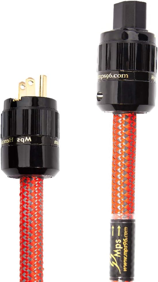 HiFi MPS C-380AC HiFi 99.9997% OFC 24K Gold Plated 3Pin Power Cord Cable Speaker Audio DVD CD Amplifier AC Power Cable (EU male-C13 Female, 2m)