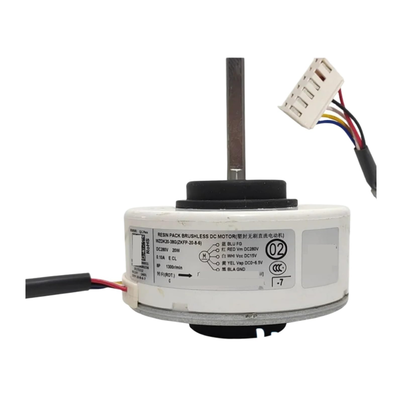 WZDK20-38G (ZKFP-20-8-6) Inverter-Klimaanlagenmotor DC280V 20W Bürstenloser Ersatzteil-DC-Lüftermotor